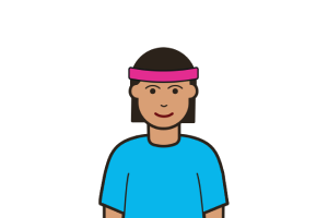 Person wearing a pink sweatband on their head illustration