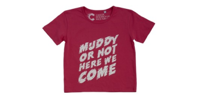 A pink Pretty Muddy t-shirt